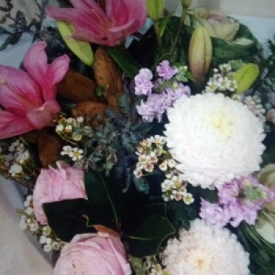 Pink blush  - Quality selection of beautiful shades of blush pink flowers arranged and presented in a bouquet 